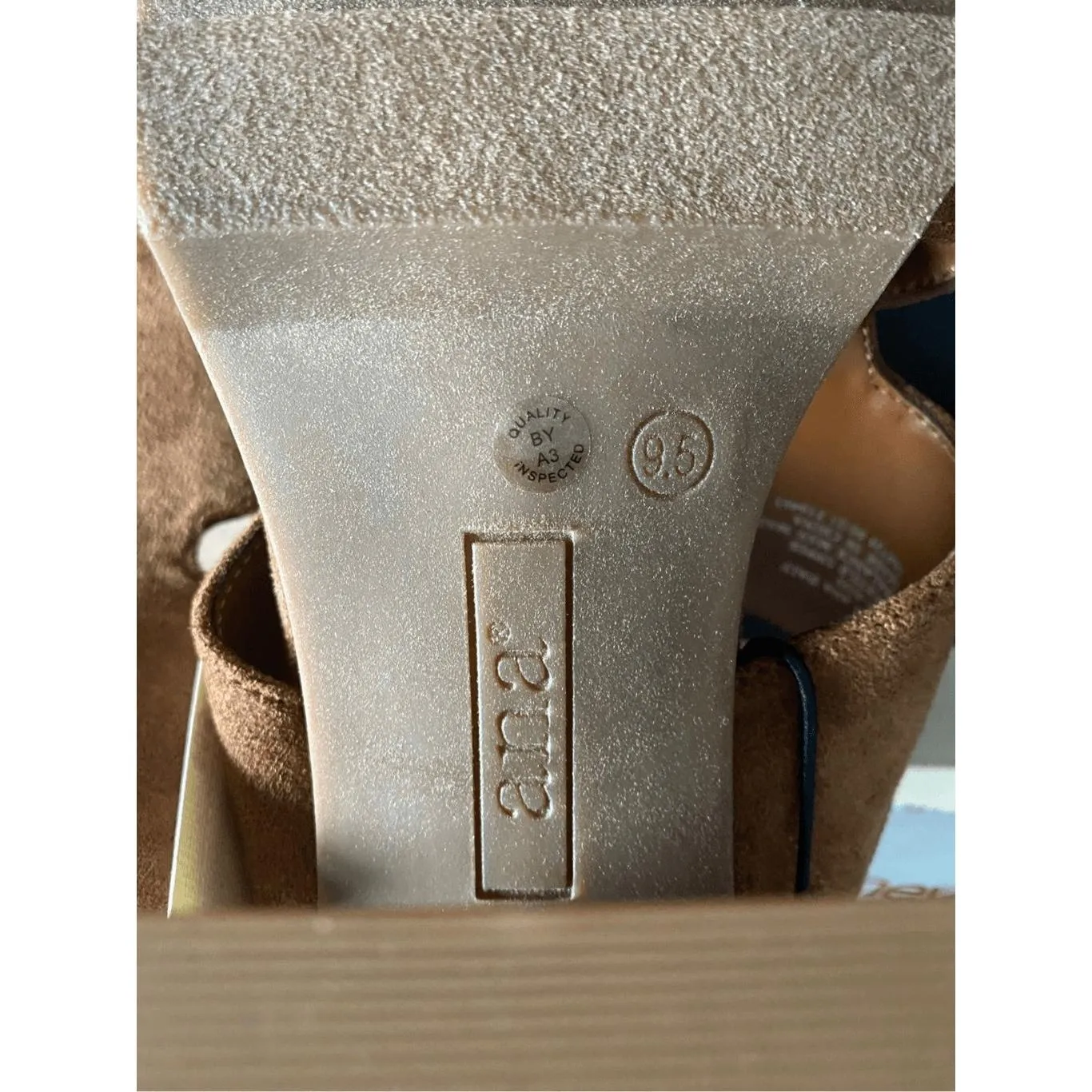 A.N.A Daly Womens Cognat Brown Suede Strappy Open Toe Block Heel Sandals - Image 12