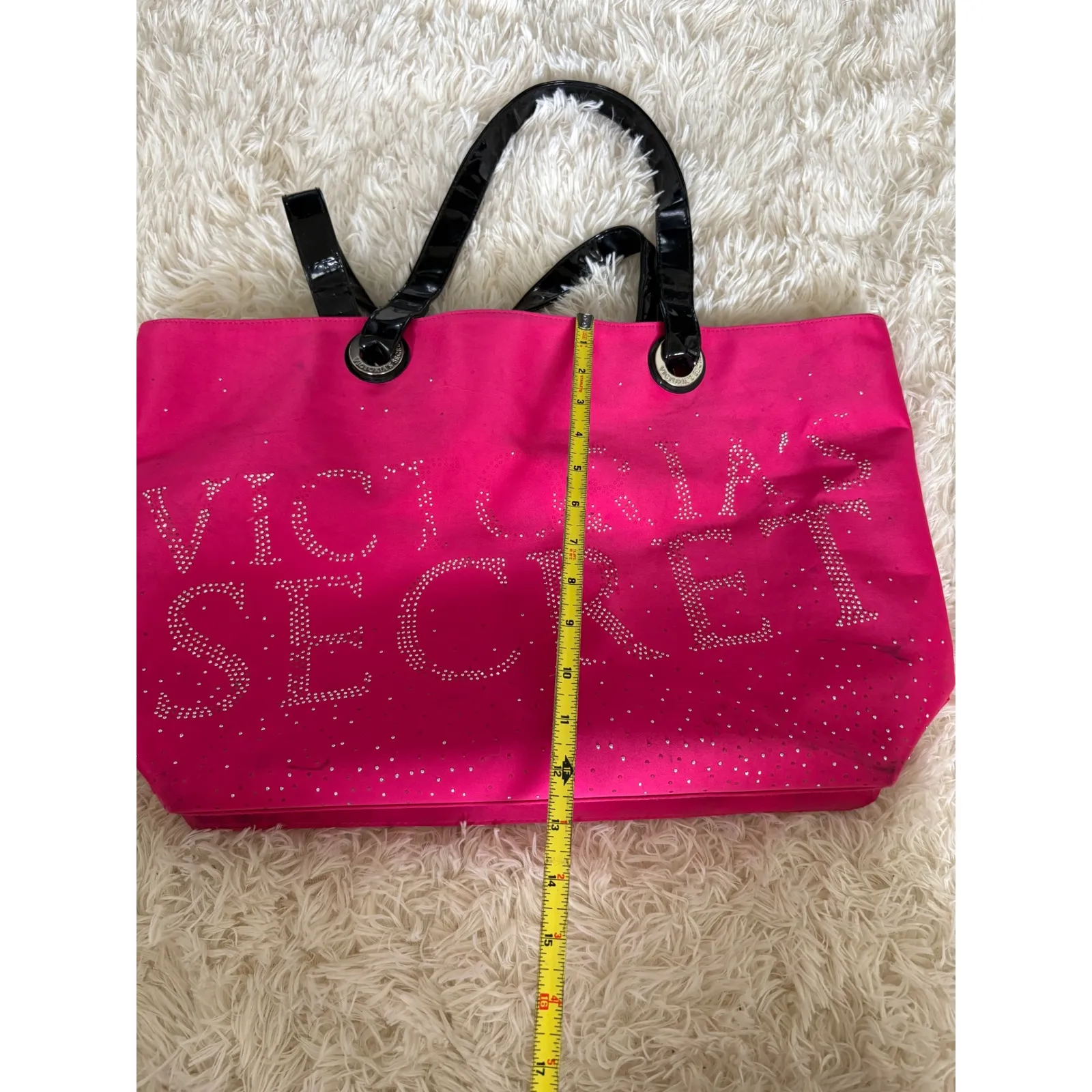 Victoria's Secret Pink Rhinestone Studded Logo‎ Tote Bag Purse - Image 7