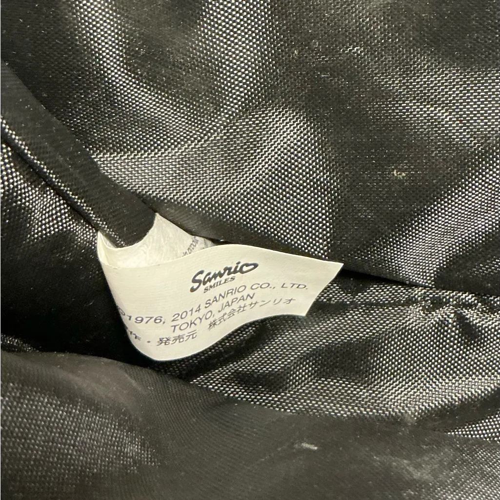 HTF Vintage Rare Black Sanrio 2014 Hello Kitty Patent Faux Leather Cosmetic Bag White - Image 5