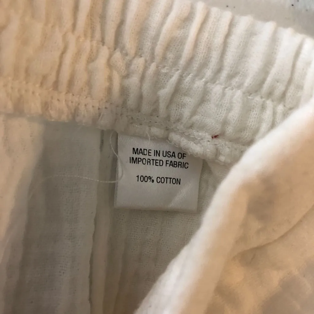 Supply & Demand Womens Pants Crinkled Cotton Pull On Split Leg White S - Image 4