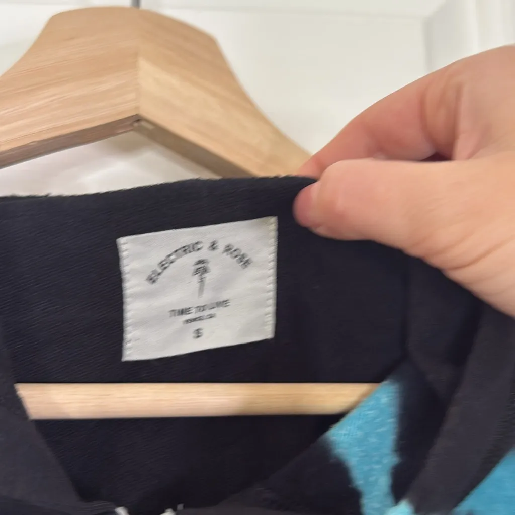 Electric and Rose tie dye zip up hoodie Black - Image 4