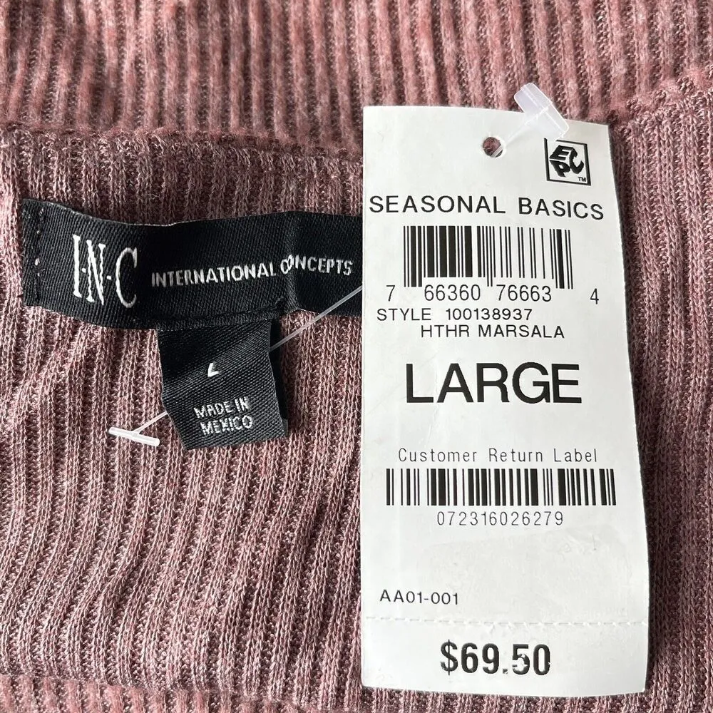 INC International Concept Large Midi Sweater Dress Long Sleeve Sweetheart Neck - Image 7