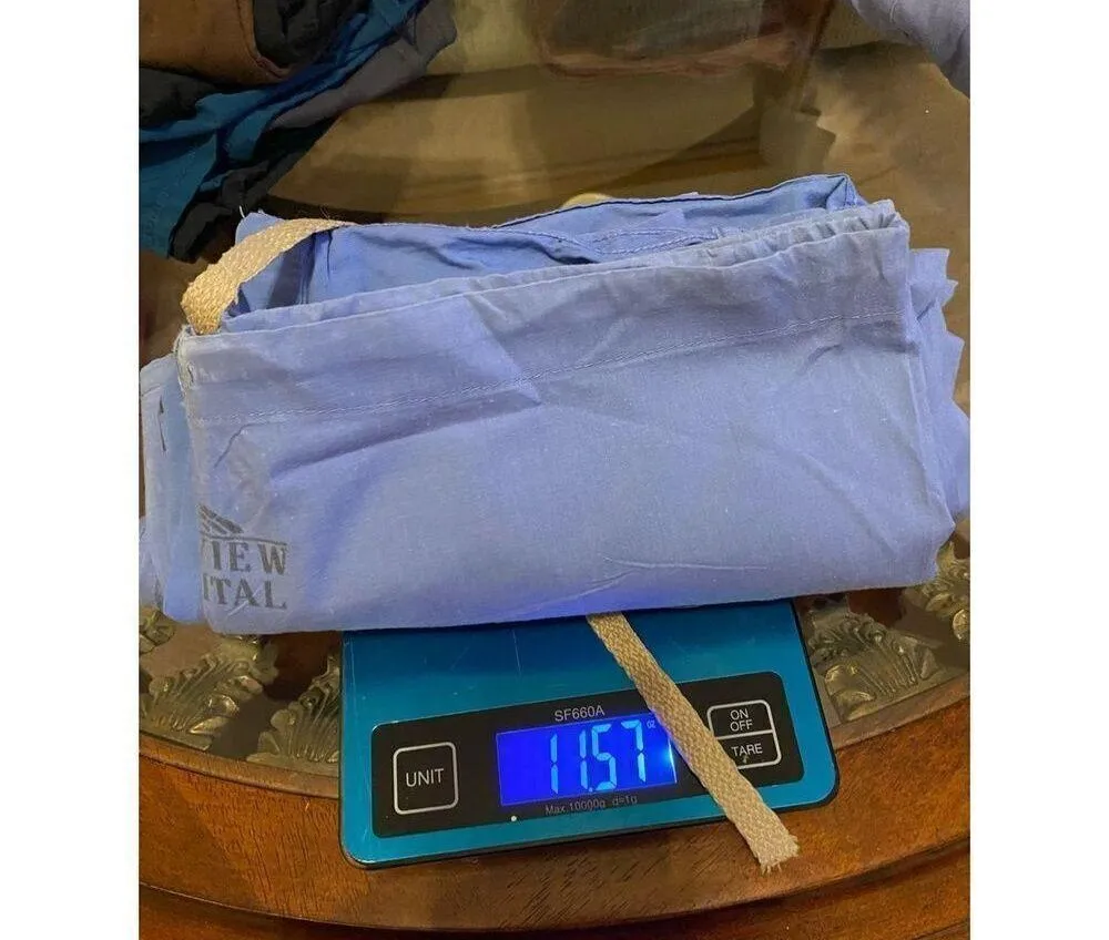 Heart Pattern Scrub Top And Pants Set Uniform Workwear Occupational Work Blue - Image 16