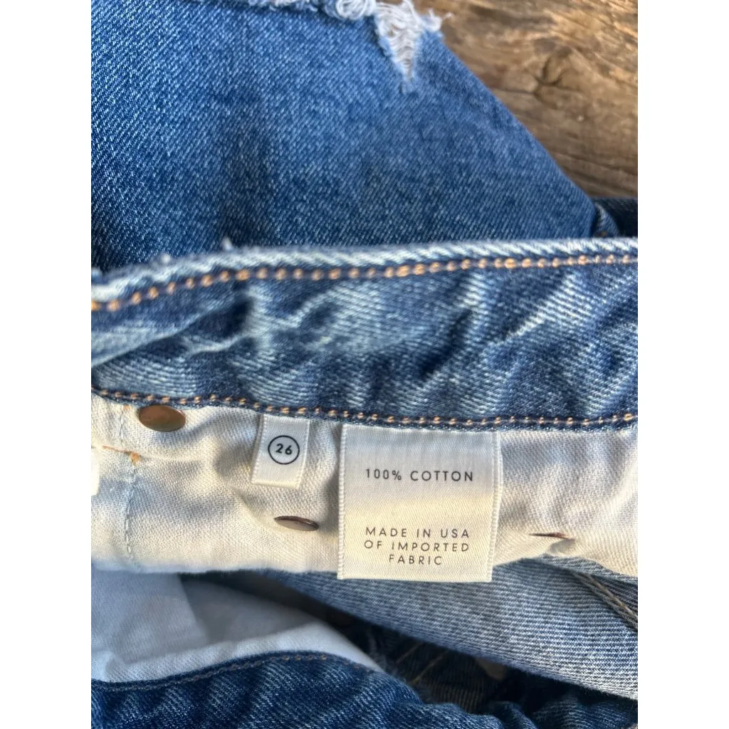 GRLFRND Helena Cut Off Jean Shorts Realness Blue Womens Size 26 - Image 10