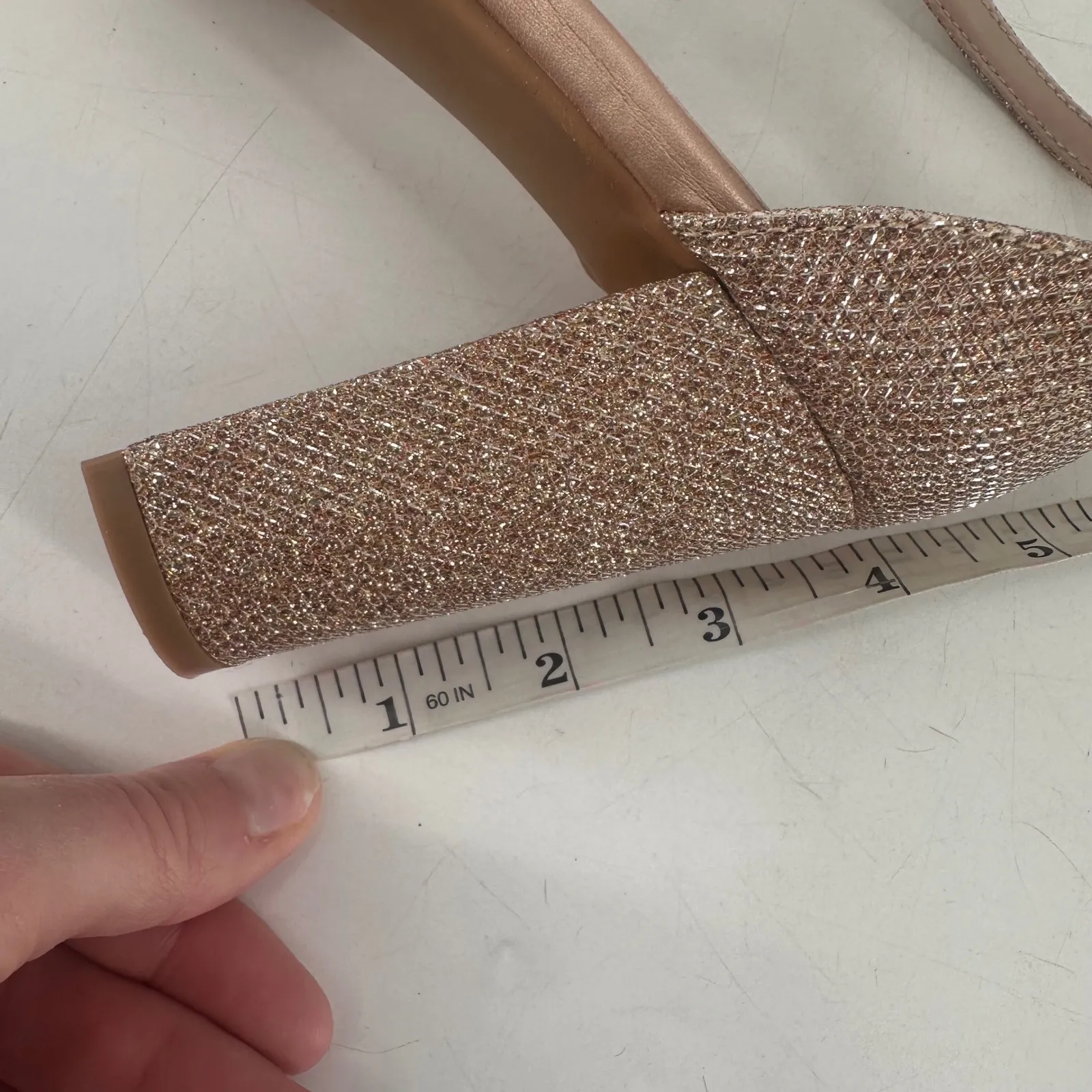 NWOT Rampage Women Rose Gold Glitter Block Heel Sandals Size 8.5 - Image 9