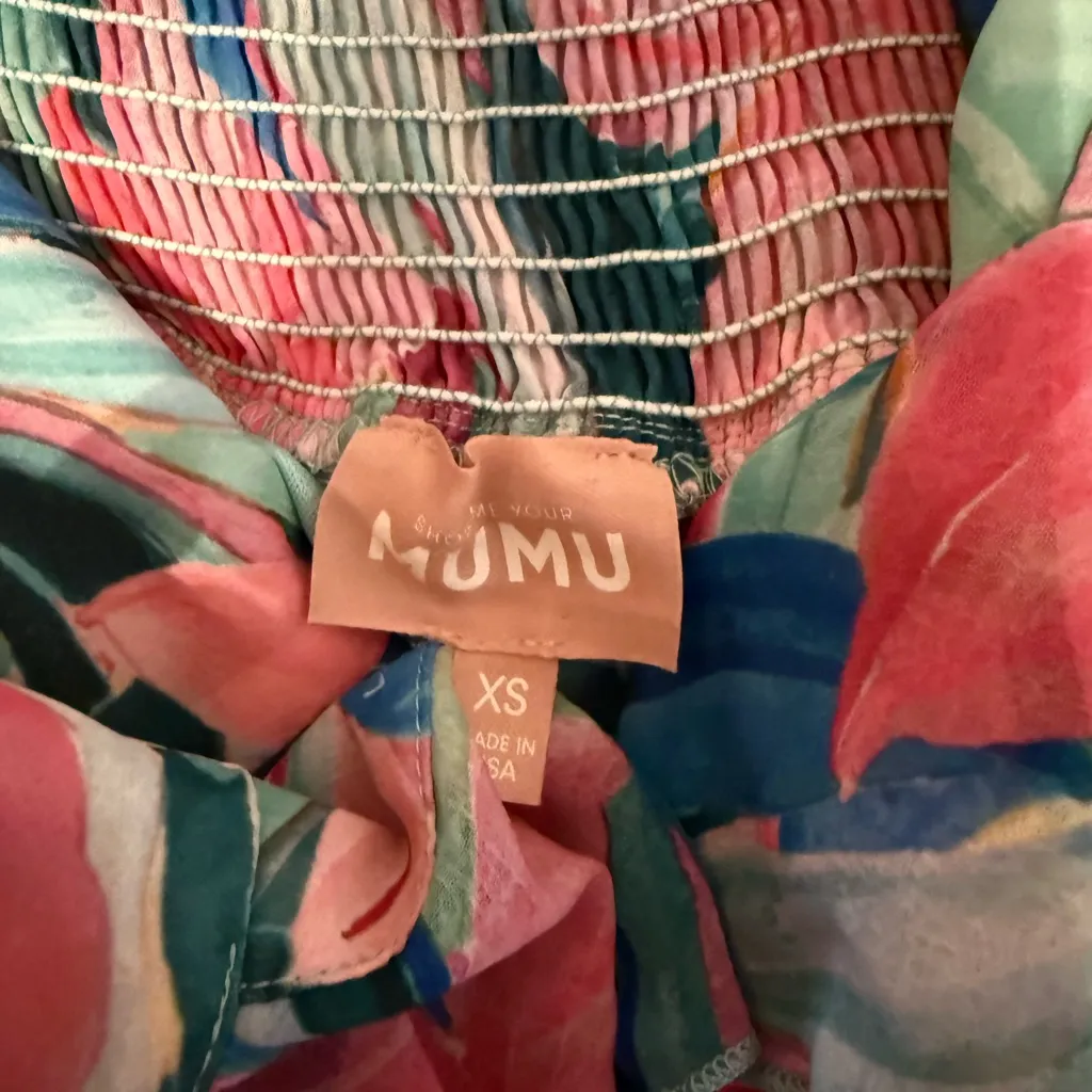 Show Me Your Mumu Reese Ruffle‎ Dress in Hibiscus Punch Crinkle - Image 4