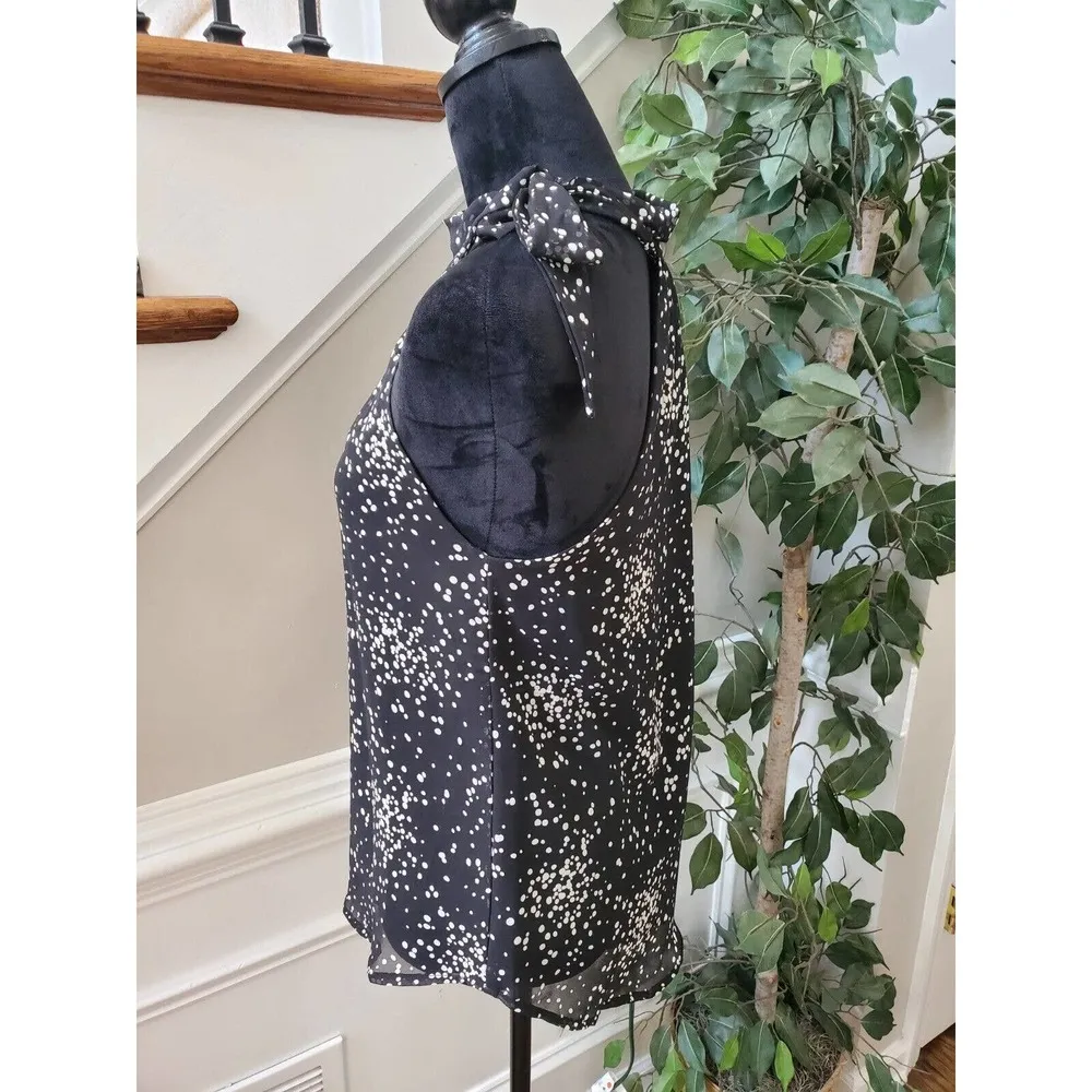 Veronica M Women Black Polka Dot Rayon Halter Neck Sleeveless Top Blouse Size XS - Image 5