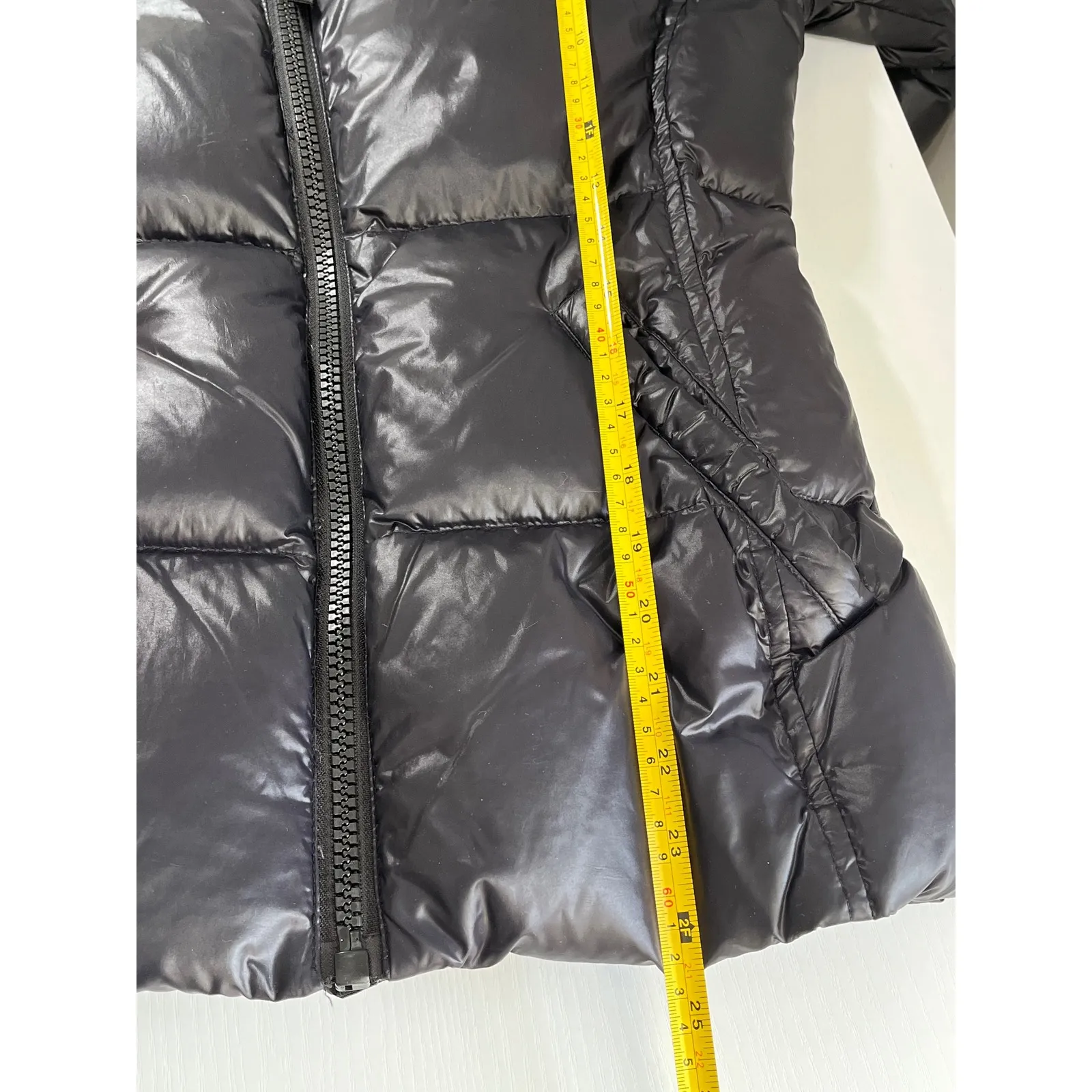 S13 New York Black Puffer Jacket Sherpa Collar Quilted Down Fill Women's XS - Image 11