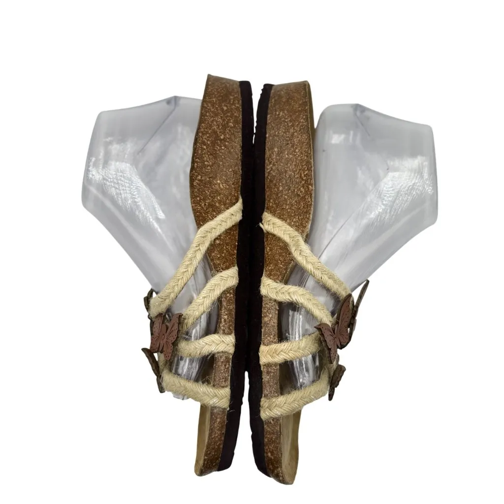 Euro Wellness Balance Womens Sandals Size 10 Butterfly Rope Leather Accents Brown - Image 6