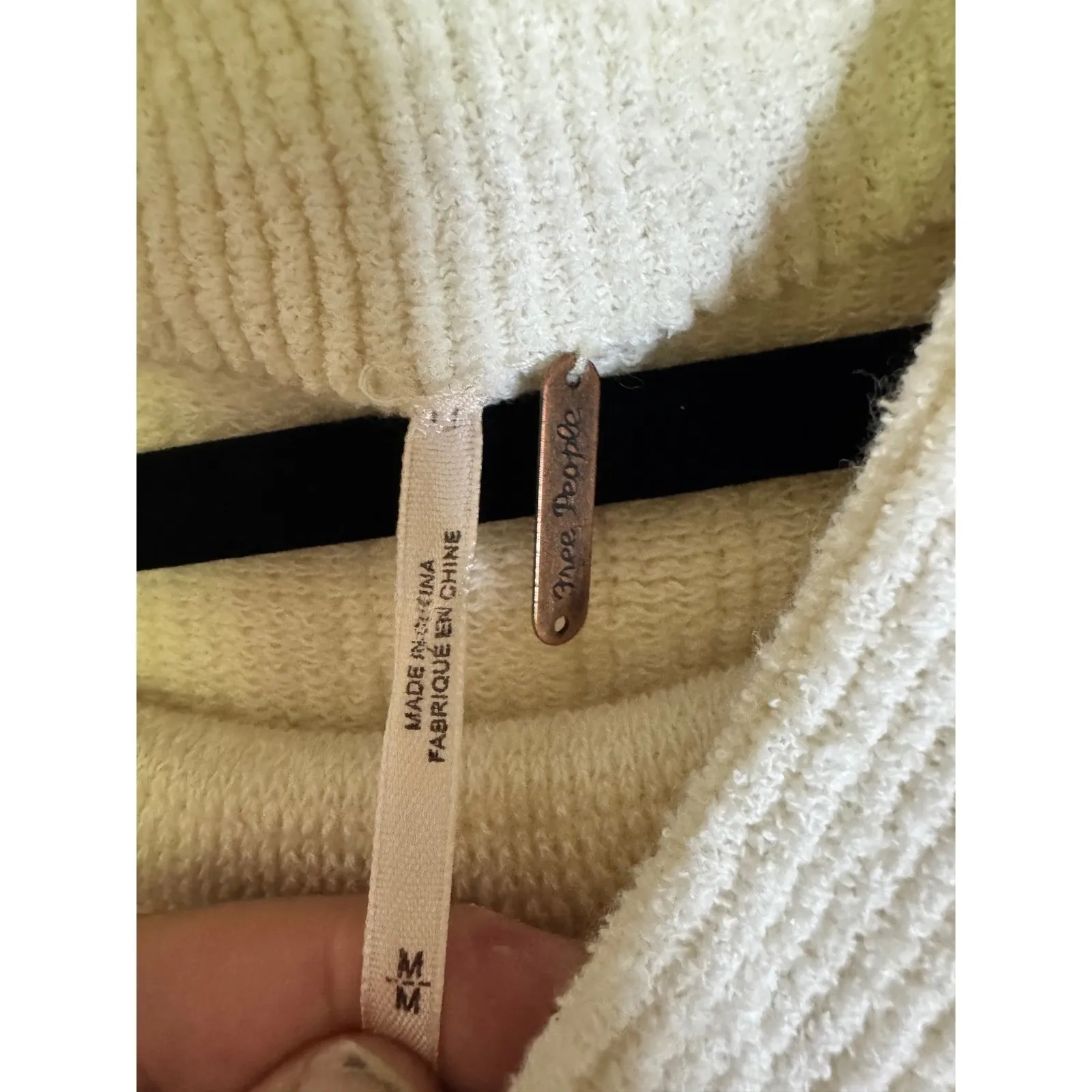 Free People M Isla Ottoman Sweater Slouchy‎ Sleeveless Ivory Tunic Turtleneck - Image 6