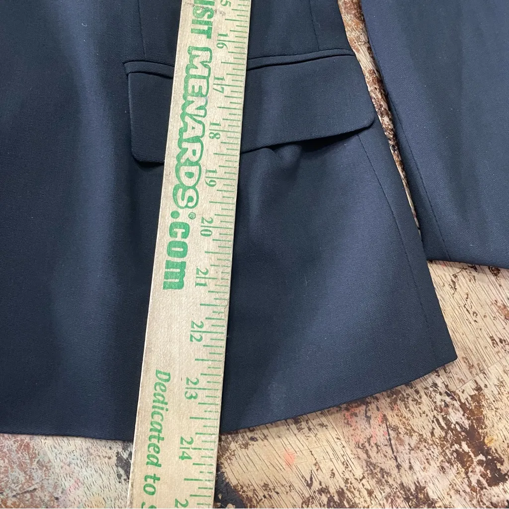 Armani Collezioni Black Virgin‎ Wool Blazer Tie Back Made in Italy Size 12 - Image 8