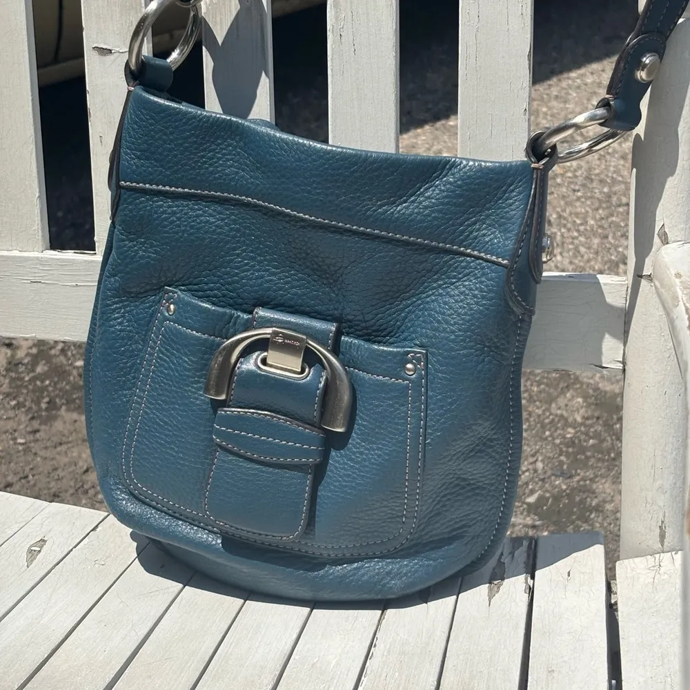 b Makosky Turquoise Soft Blue Leather Crossbody - Image 7