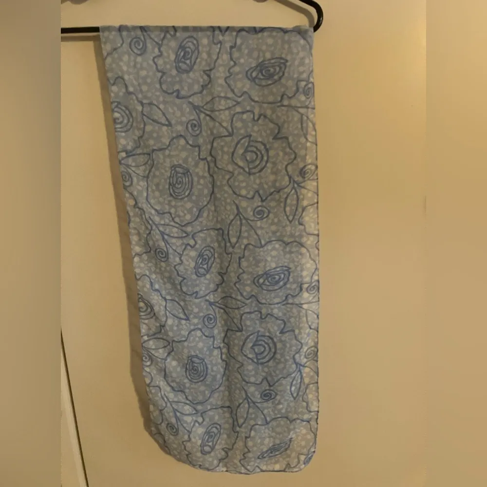 Vintage Blue Camellia Scarf 12”x55” - Image 3