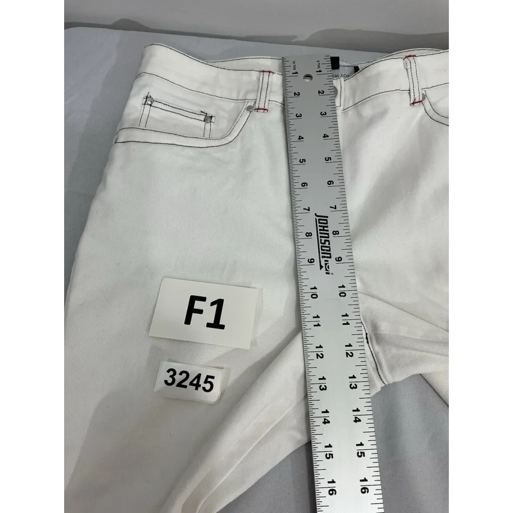 Womans Jones NY Stretch Size 12 White Nautical Capri Pants - Image 6