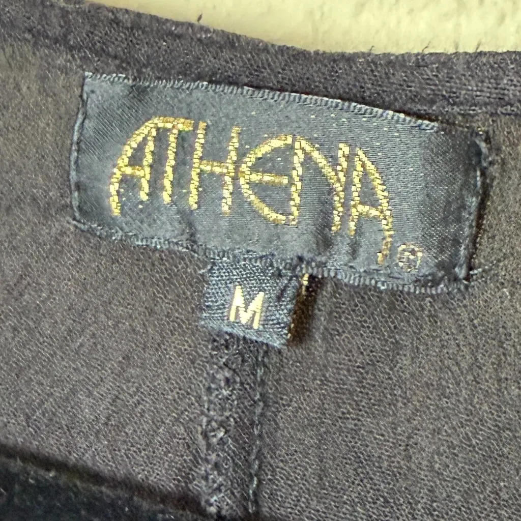 ATHENA Wrap Front Tassel Short Swim Swimsuit Cover Up Coverup Size Medium Black - Image 5