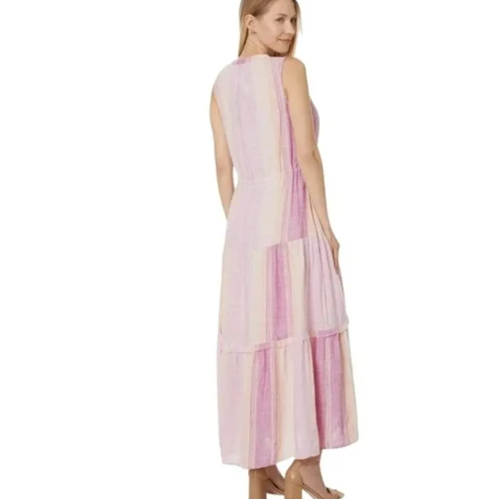 NWT Liverpool Los Angeles Sleeveless Tiered Maxi Dress in Lavender multistripe - Image 4