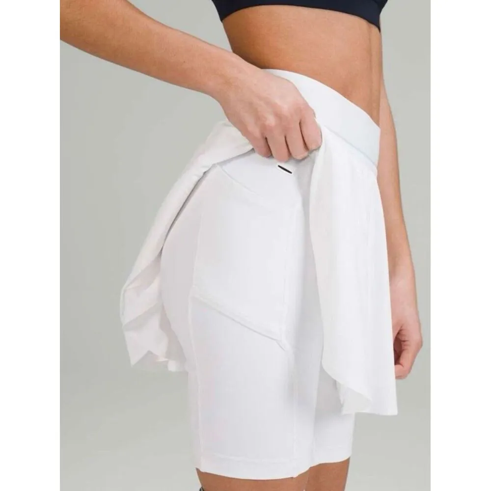 Lululemon SIZE 8 Court Rival White High Rise Tennis Skirt with Shorts‎ Lining - Image 3