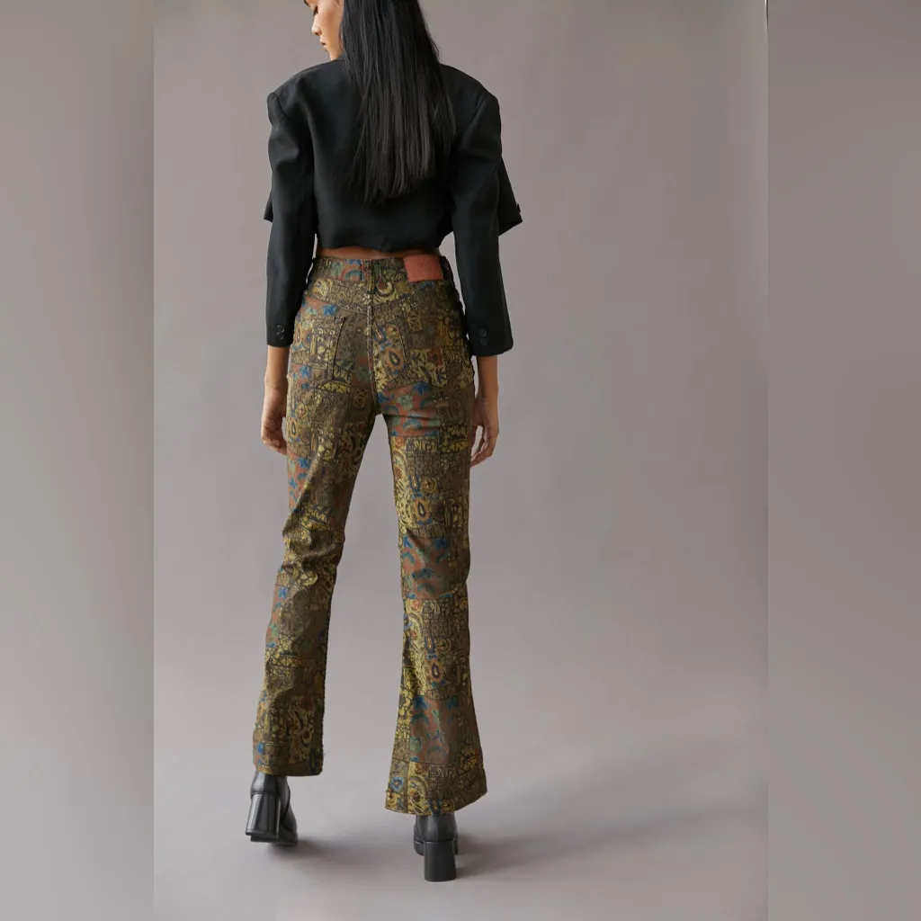 Urban Outfitters BDG High-Waisted Flare Jean Jacquard Print Size 27 - Image 2