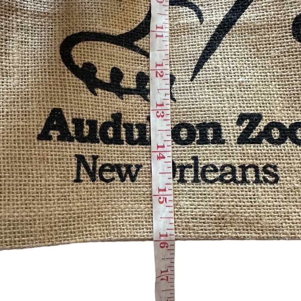 New Reusable Burlap Audubon Zoo Tiger Logo Bag - Image 7