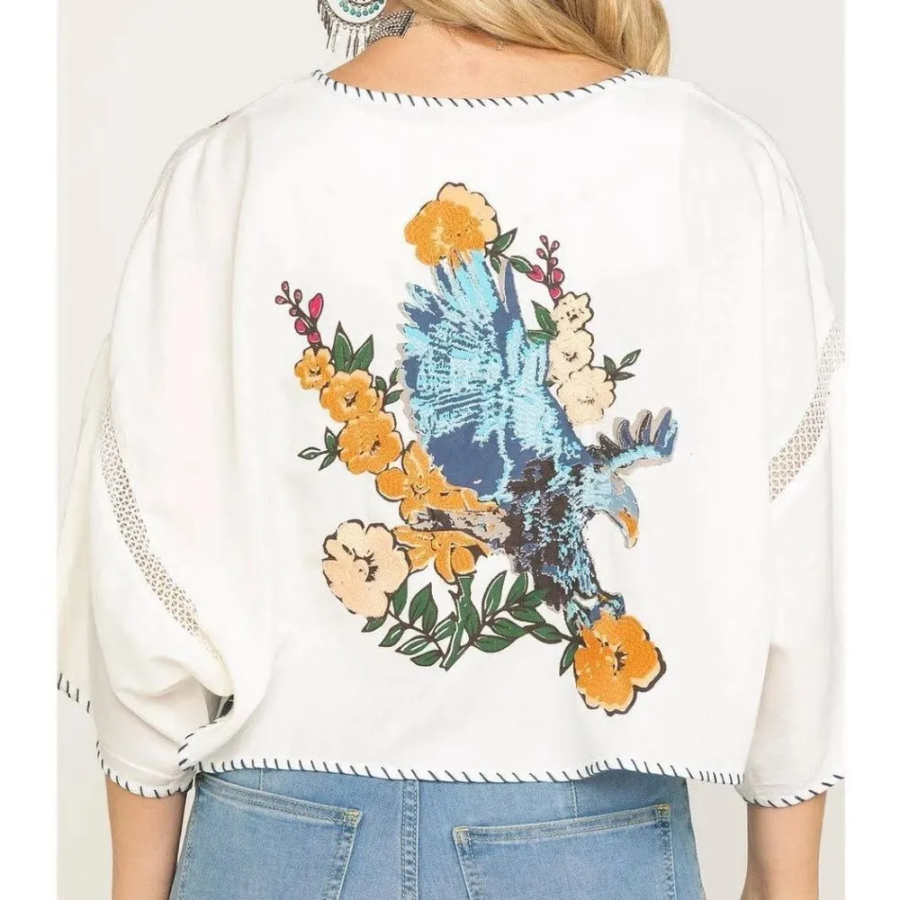 Ariat Women's Eagle‎ Dream Kimono size large - Image 2