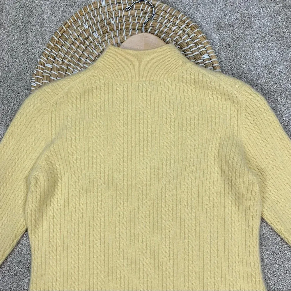Investments 100% Cashmere Pure Fine Sweater Longsleeve Mock Neck in Yellow L - Image 8