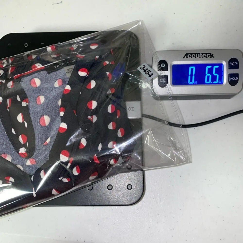 Tommy Hilfiger Women’s Navy Blue Stretch Tank Top Red White Polka Dot Size L - Image 7