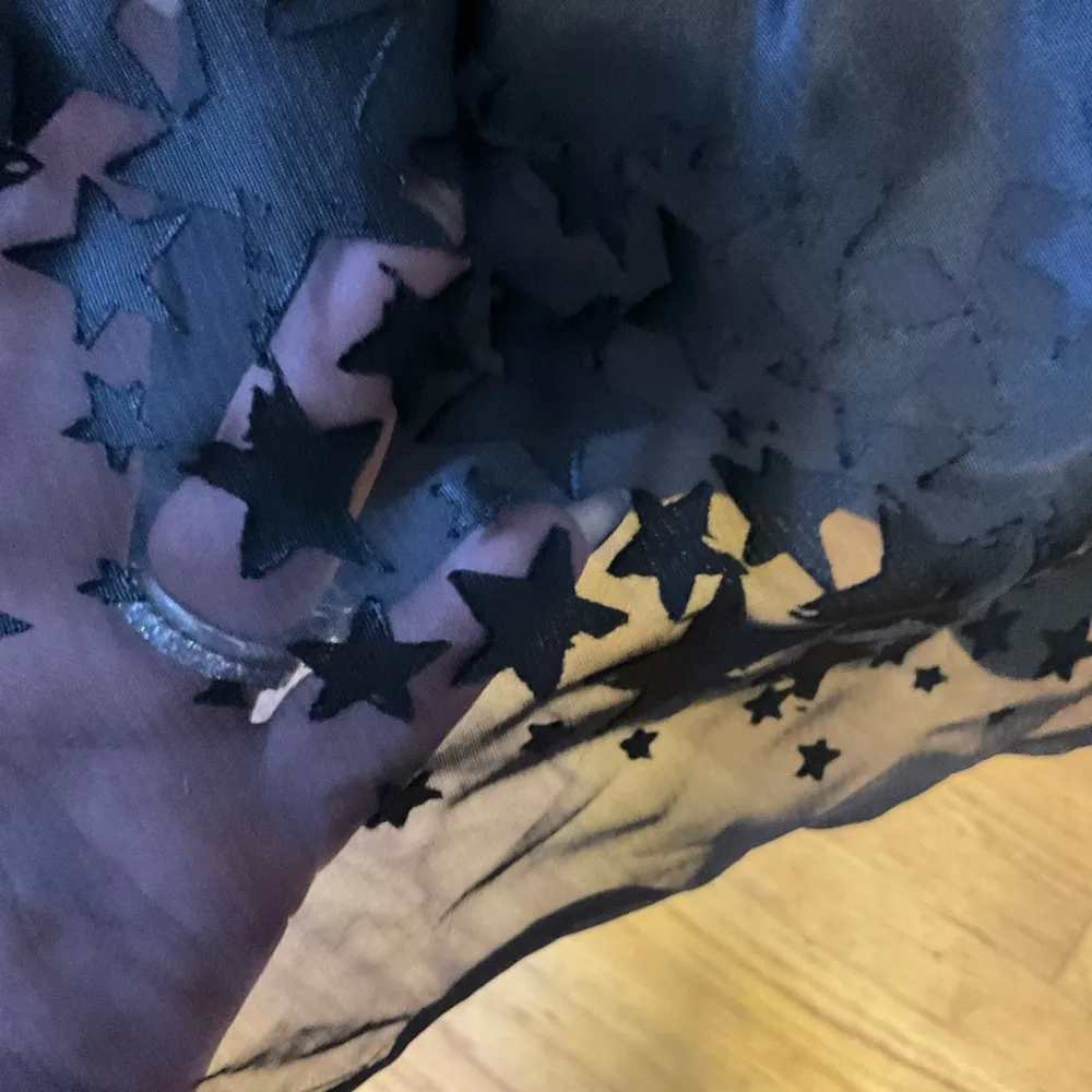 Satin-ish tank black dress with beautiful stars cut out on bottom - Image 10