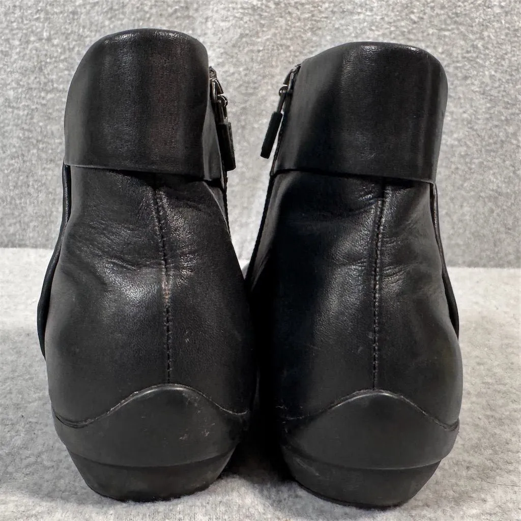 Dansko Women's Black Leather Raina Ankle Booties Size 5.5-6 Zip Closure - Image 3