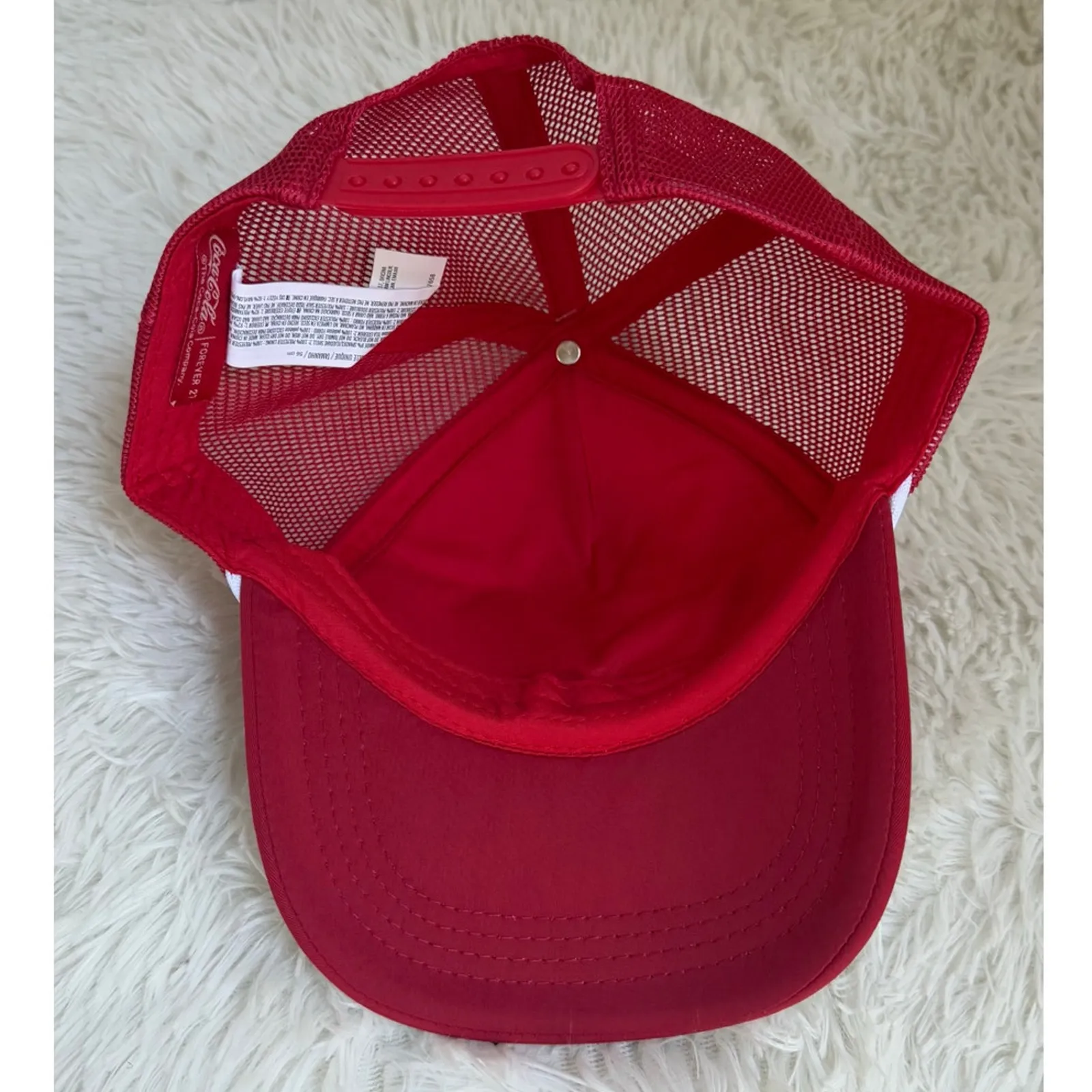 Coca-Cola Trucker Hat Snapback x Forever 21 Red Mesh Cap Unisex One Size - Image 5