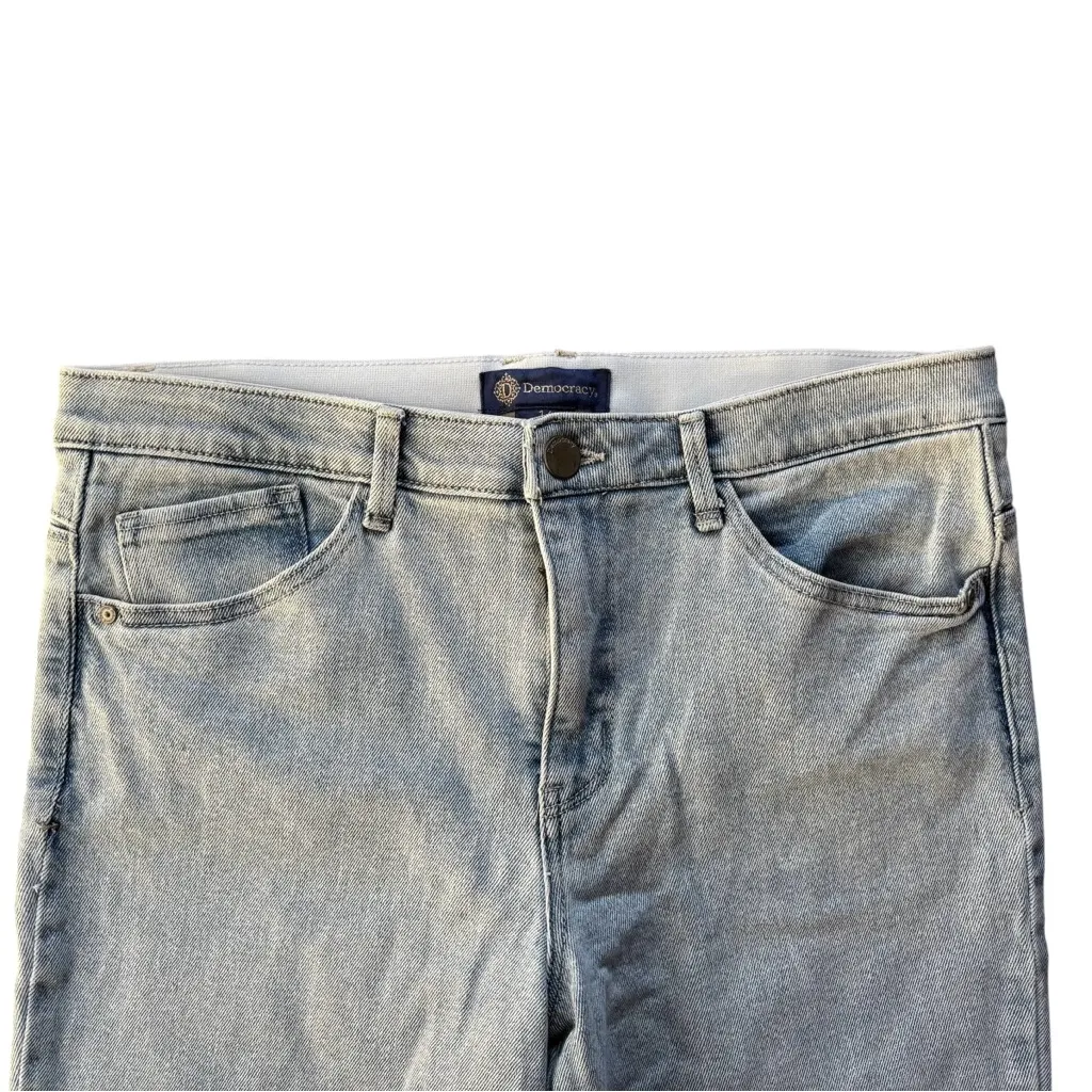 Democracy Ab’Solution Straight Cropped High Waist Jean Sz 14 Light Wash Stretch - Image 2