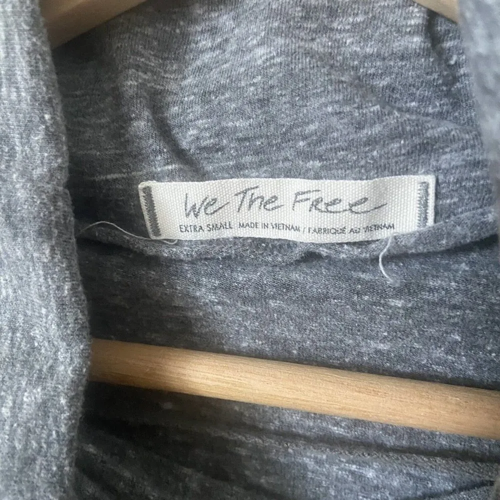 We The Free People Sweater Womens XS Gray Oversized Mock Neck Tunic Lounge - Image 3