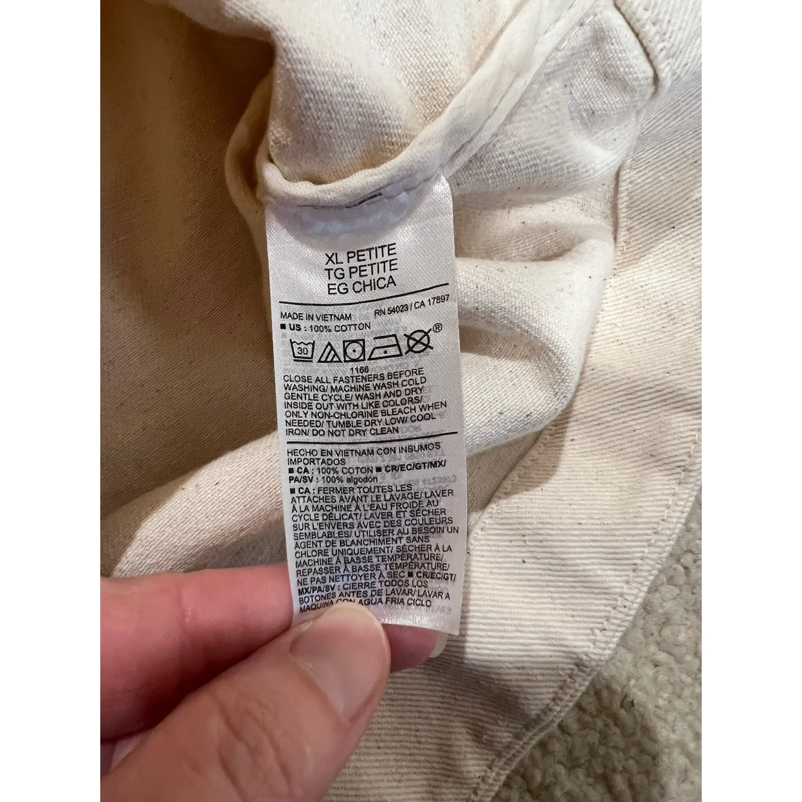 Old Navy Crop Utility Jacket Size XL Petite Natural Beige Canvas Jacket Oversize - Image 9