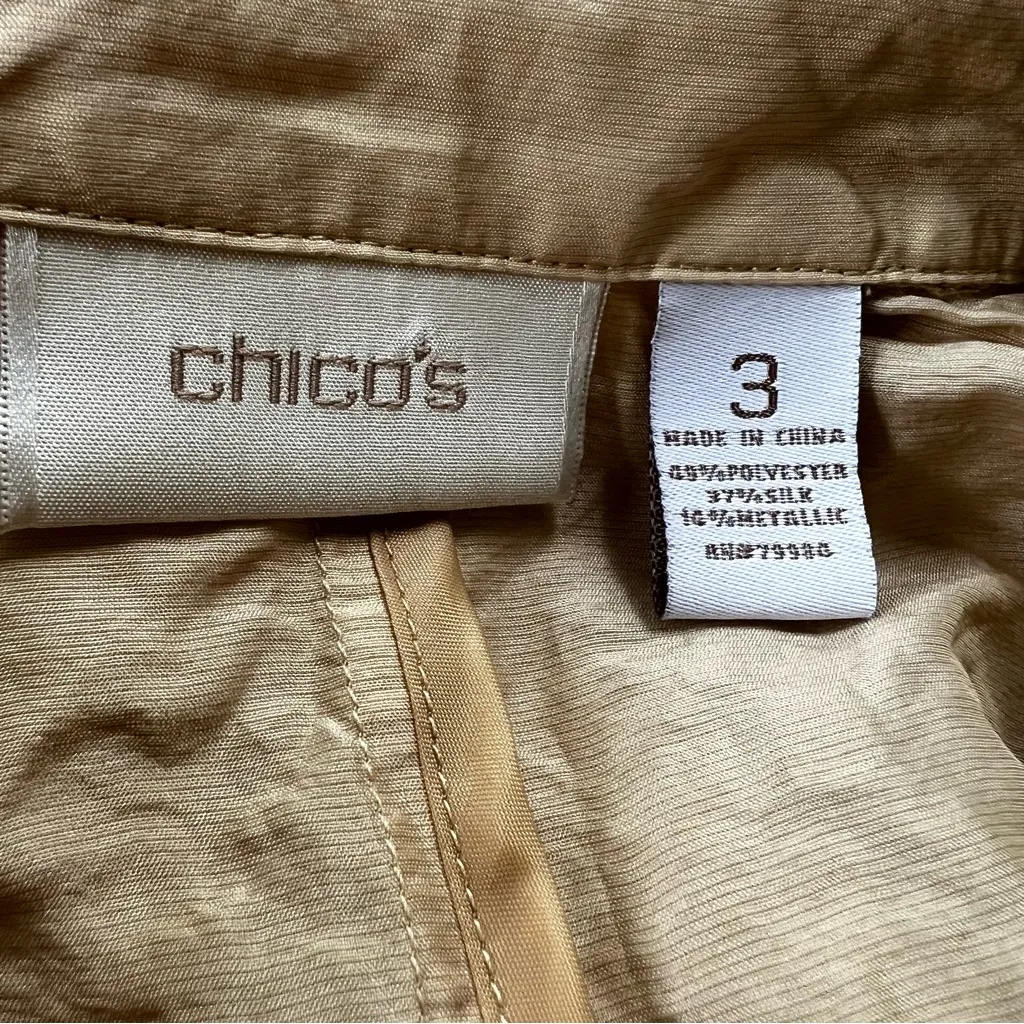 Chico’s Gold Crinkled Lightweight Full Zip Vest XL - Image 10