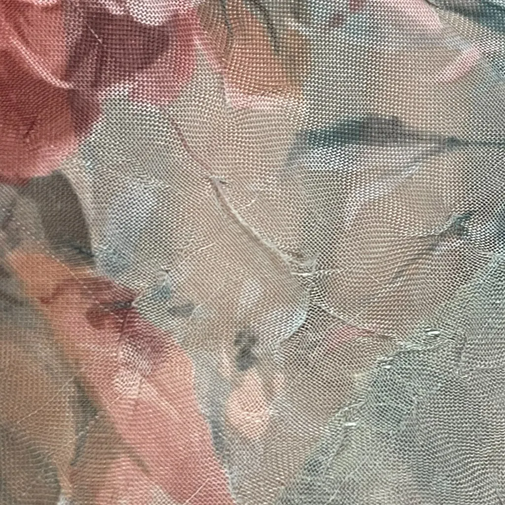 Floral Blouse Jacket Sheer Textured Fabric Sz 20W Short Sleeve Women Cottagecore - Image 11