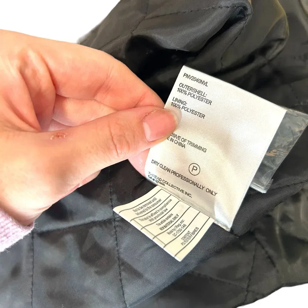 NVLT Plaid Faux Leather Trim Coat Gray Sherpa‎ Shacket Size XL - Image 12