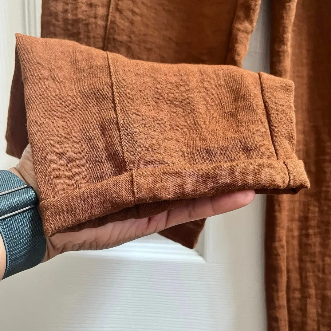 Wrap London Brown Viscose Polyamide Cuffed Cargo Pant Size 2 Lightweight - Image 7