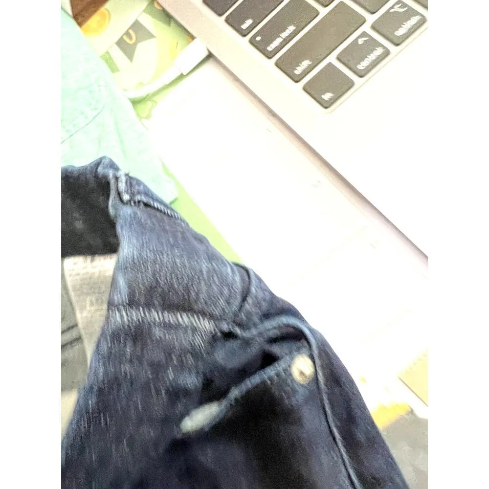 Denim & Co. size 14 midi denim skirt with elastic waist and slit in back - Image 6