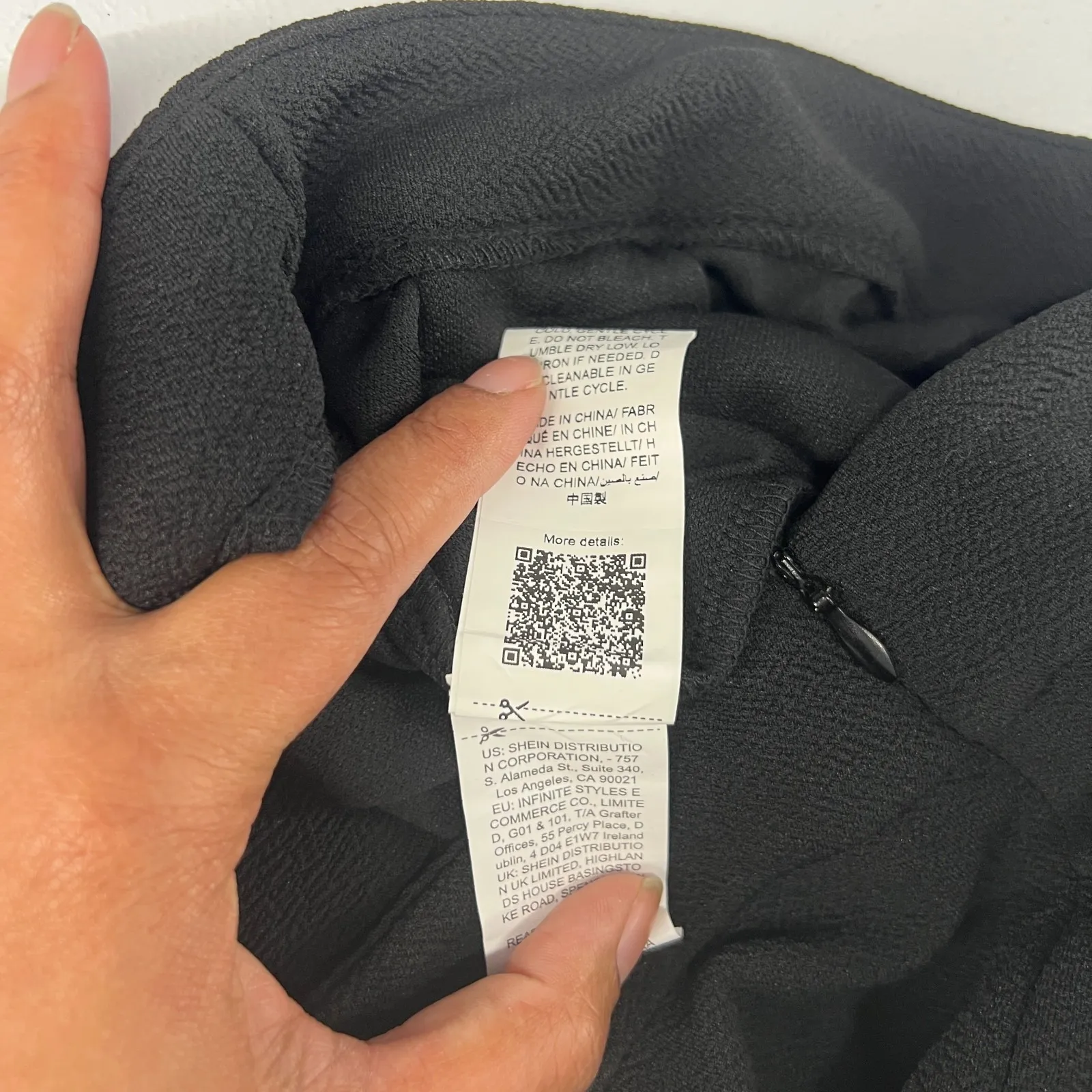 Shein Palazzo Crepe Pants Womens XS Black Pleated Side Zip High Rise Wide Leg - Image 10