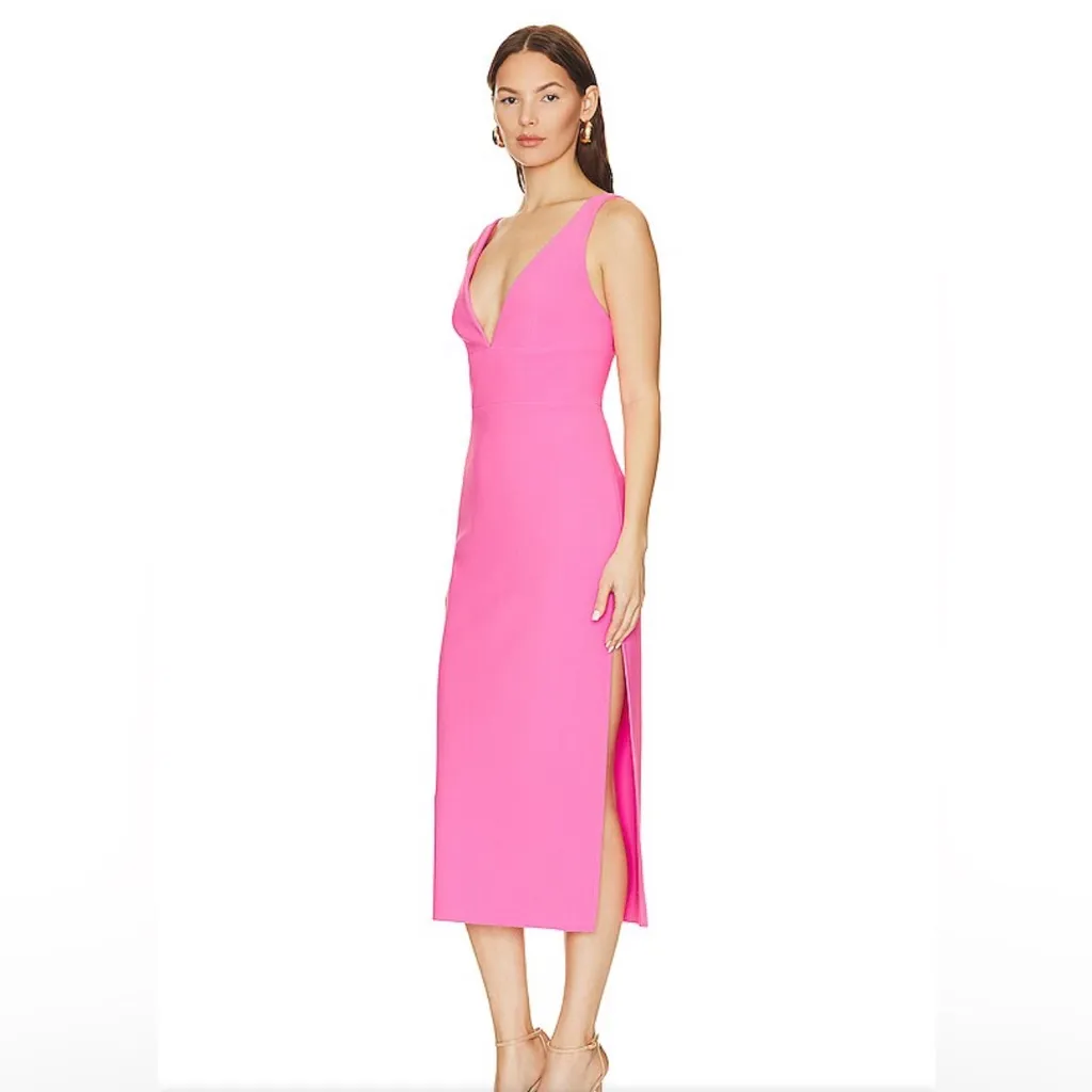 New! Amanda Uprichard Nelly Dress in Shocking‎ Pink Sz Small $229 - Image 3