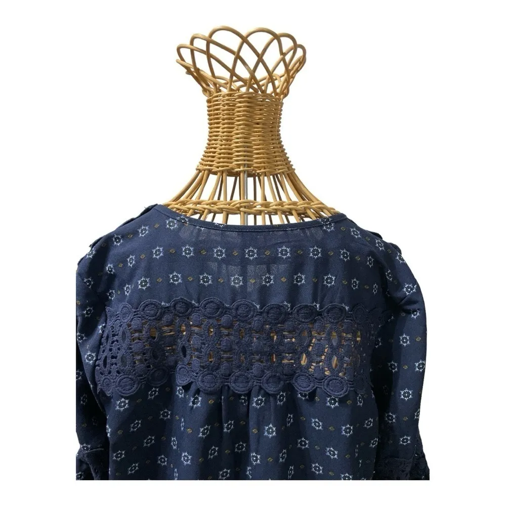 Charlotte Russe Bell Sleeve Lace Boho Top size L. Coastal Cowgirl, bohemian - Image 9