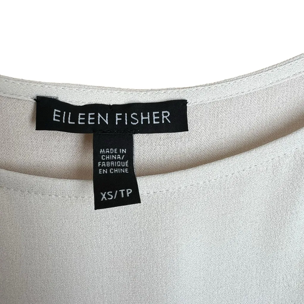 Eileen Fisher 100% Silk Cream Camisole Tank Top Size XS - Image 3