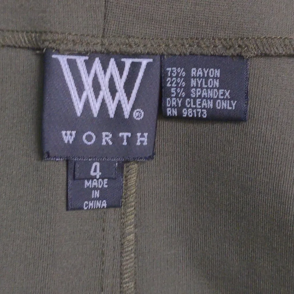 Worth Womens Pencil Skirt Green Knee Length Slit Stretch Office Career 4 New - Image 5