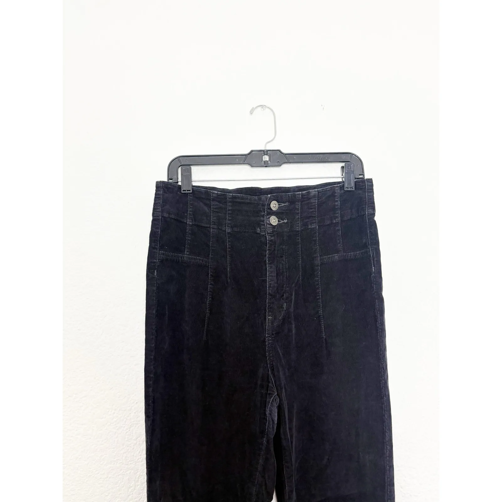 Free People Jayde Cord Flare Pants Size 29 Black Stretch Hi Rise 70s Bohemian - Image 5