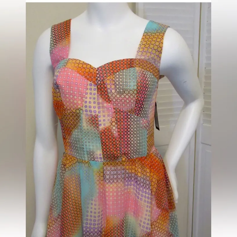 GUESS size 2 High Low Dress Colorful Polka Dot Hi-Low Formal NWT PROM - Image 2