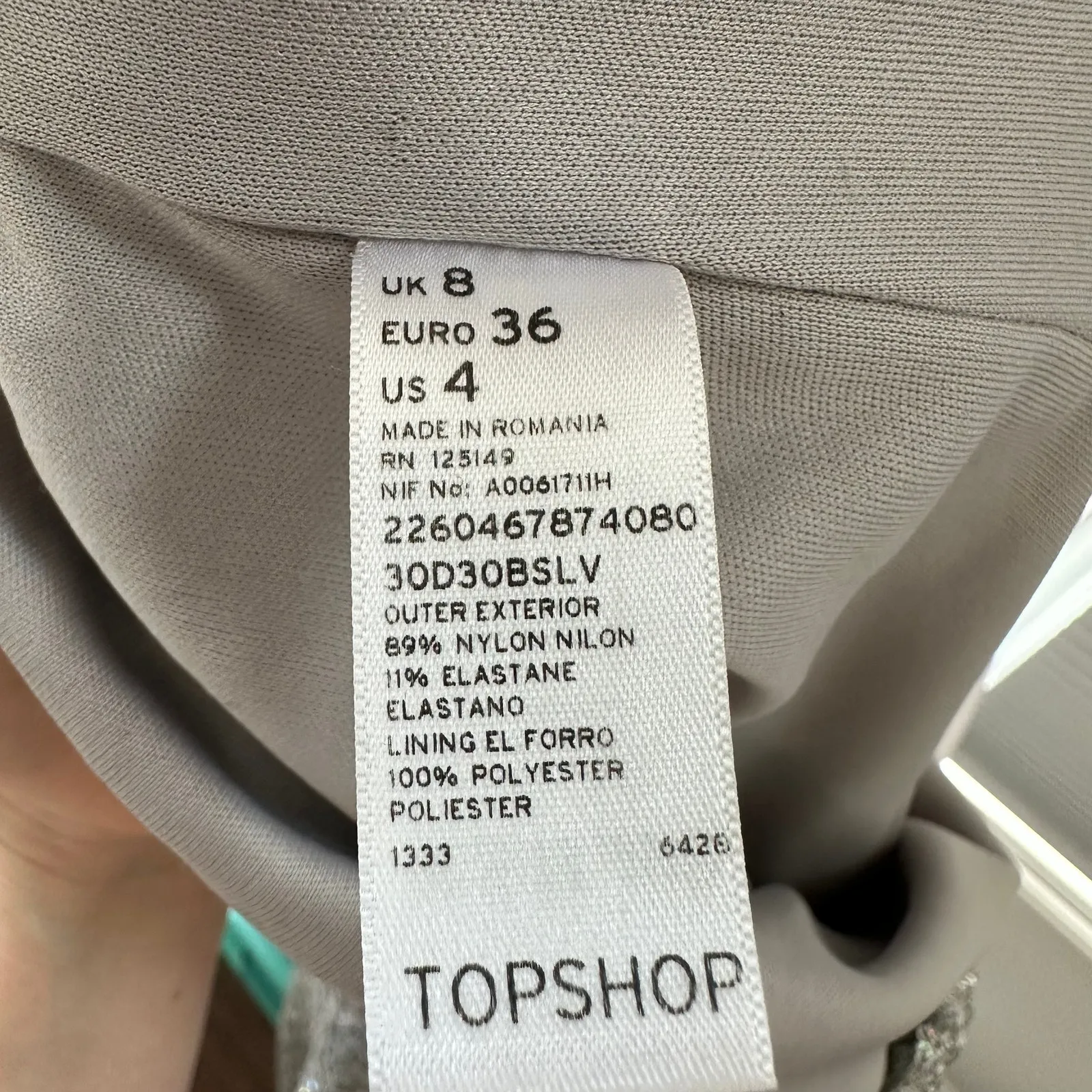 TOPSHOP Silver Sequin Sz 4 EU 36 Mini Party Cocktail‎ Dress Sleeveless Glam Sexy - Image 6