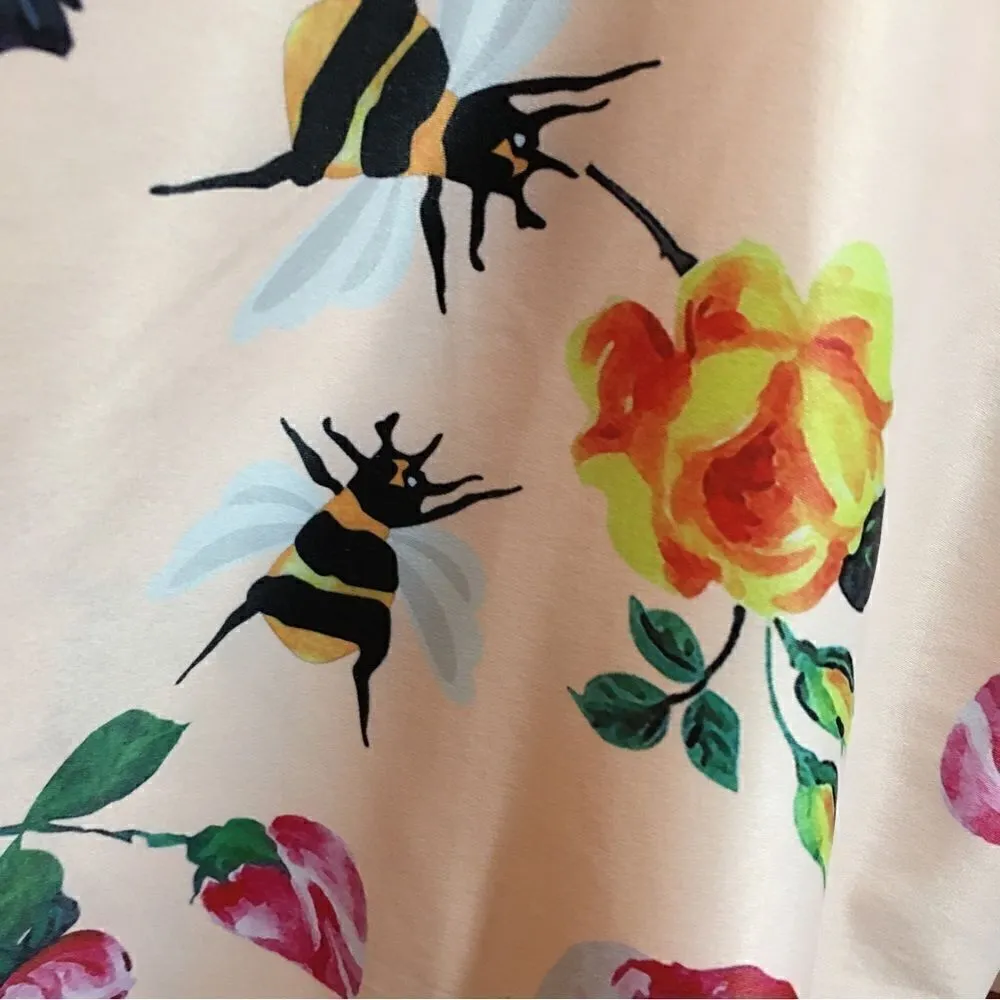 ANNI COCO BLUSH PINK THICK SATIN LIKE FLARE OUT BEE DRESS Size undefined - Image 3