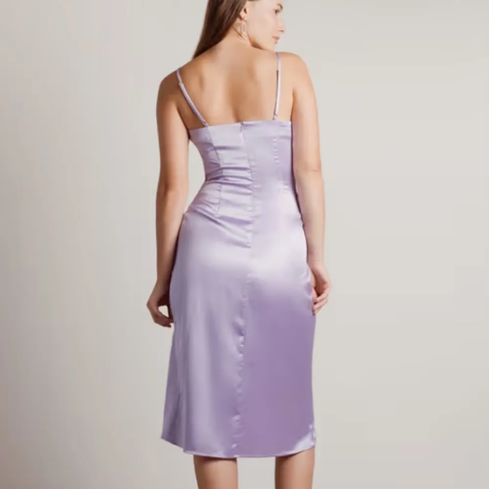 Tobi Maddy Lilac Purple Cowl Neck Satin Silk Slip Midi Dress - Image 4