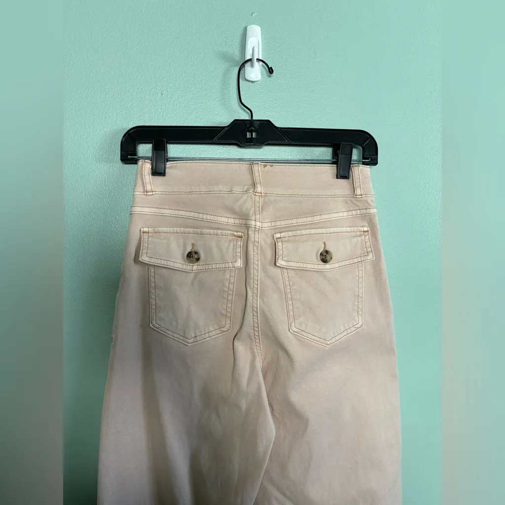 Womens SPANX Stretch Twill Wide Leg Cropped Pant Pale Pink And Green Bundle Sz S - Image 5