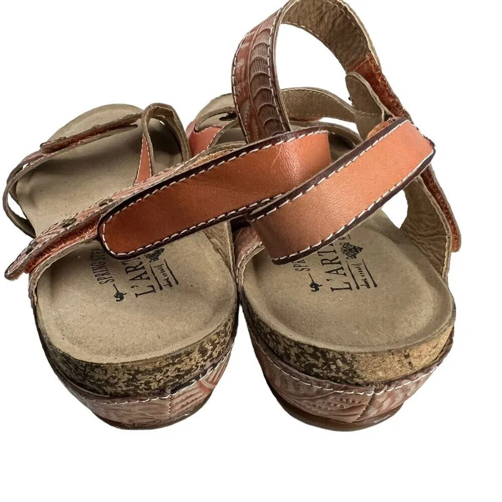 L' Artiste Quilana Ankle Strap Sandal Peach Womens 37 - Image 7