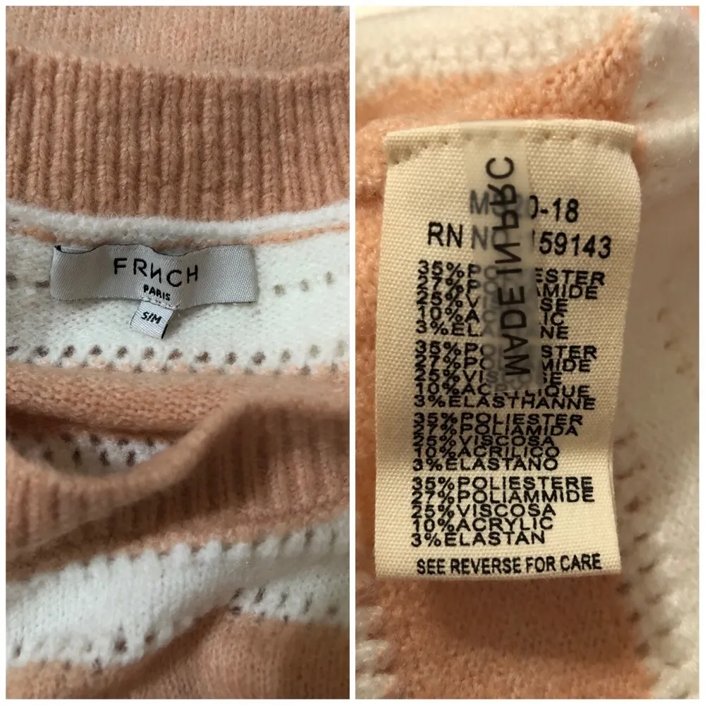 NWT FRNCH PARIS Nadiege Striped Boxy Sweater Size S/M - Image 6